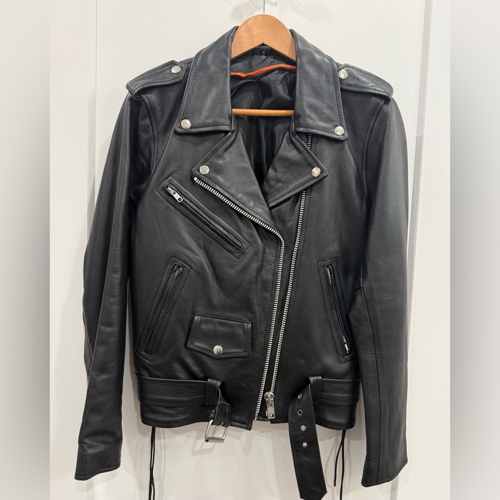 Wilson Leather Women’s Genuine Leather Biker/Riding Jacket – Size Medium